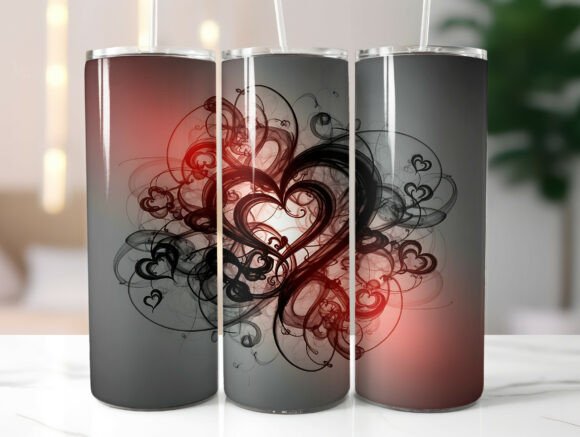 Abstract Smoke Heart 20oz Tumbler Wrap