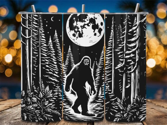 Bigfoot Full Moon Forest Tumbler