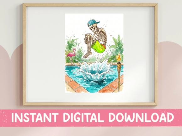 Cannonball Skeleton Pool Splash Print: A Designer's Review