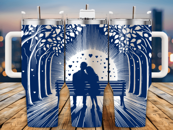 Couple Under Night Trees Laser Tumbler
