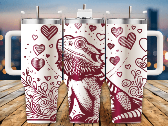 Floral Dragon Twin Hearts