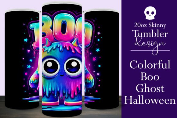 Glowing Halloween Ghost Tumbler Wrap 3