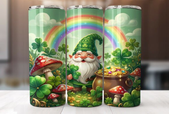 Gnome St. Patrick's Day Tumbler Wrap PNG