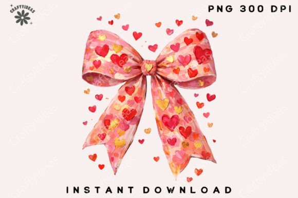 Heart Brushstroke Coquette Bow Png