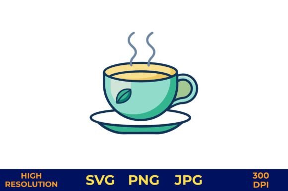 Hot Tea Cup with Steam Vector