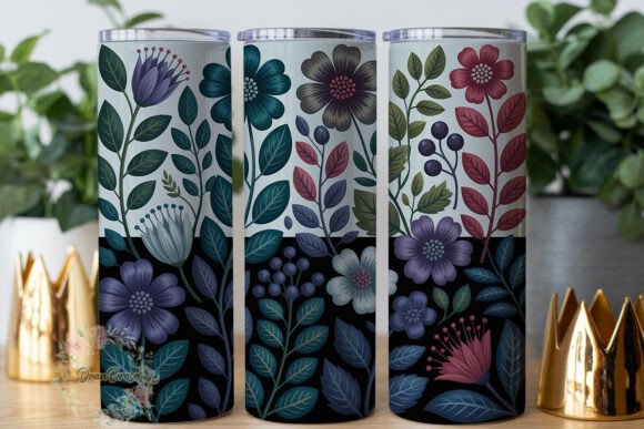 Jewel Tone Floral 20oz Tumbler Wrap