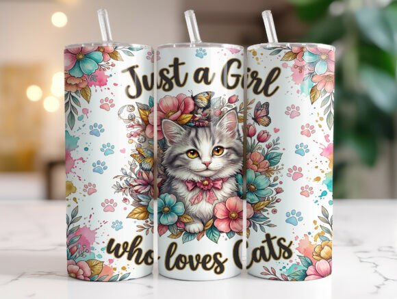 Just a Girl Who Loves Cats Tumbler Wrap