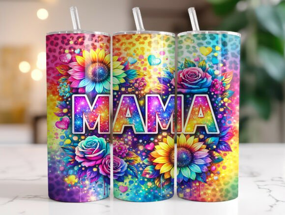 Mama Sunflower Floral 20 Oz Tumbler Wrap