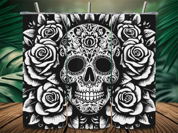 Ornate Day of Dead Skull Tumbler