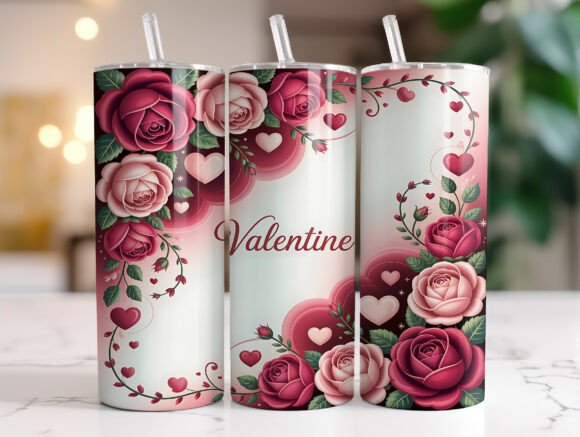 Romantic Roses Valentine Tumbler Wrap