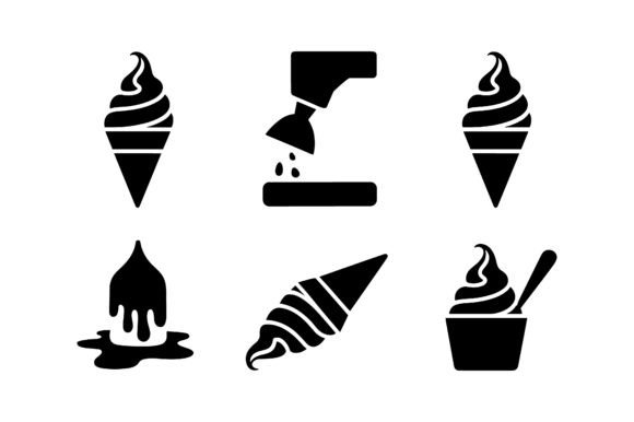 Soft Serve Ice Cream Vector Set
