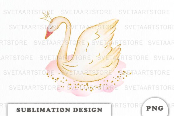 Watercolor Swan Princess Png