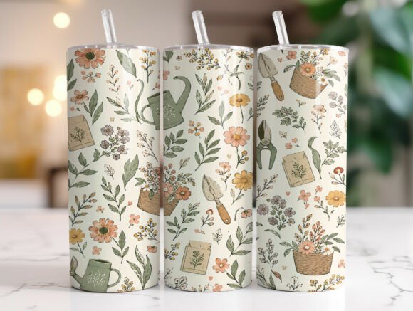 Whimsical Botanical Garden Tumbler Wrap