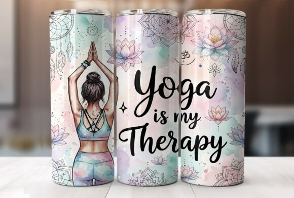 Yoga Therapy Pastel Lotus Tumbler Wrap